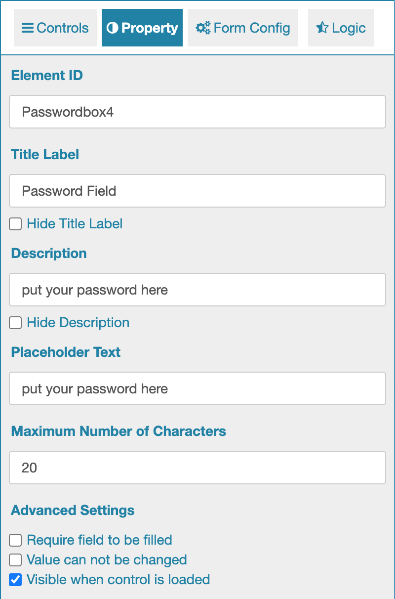 Password Box Configs
